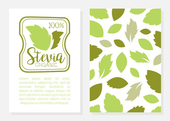 Stevia as Organic Herb Two-sided Banner Vector Template