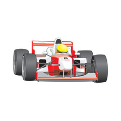 Fototapeta premium Speeding Racing Car, racetrack design isolated on a white background in EPS10