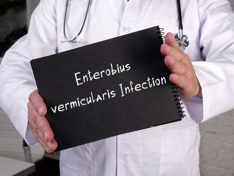 Health care concept about Enterobius vermicularis Infection with sign on the sheet.