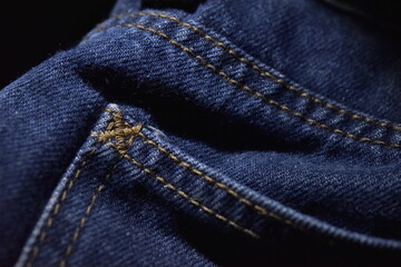 Naklejka premium Horizontal jeans texture. Stock photo. Shoot on Nikon D810 36MP Lens micro.