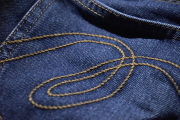 Fototapeta premium Horizontal jeans texture. Stock photo. Shoot on Nikon D810 36MP Lens micro.