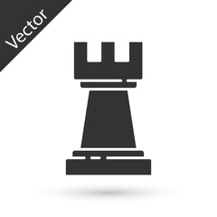 Grey Chess icon isolated on white background. Business strategy. Game, management, finance. Vector.