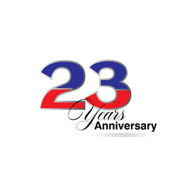23 Year Anniversary celebration Vector Template Design Illustration