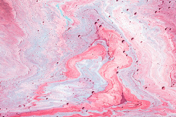 Fototapeta premium Pink Acrylic Pour Color Liquid marble abstract surfaces Design.