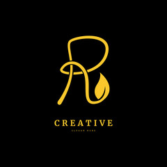 Initial letter R with leaf logo vector concept element. letter R monogram, with organic leaf fit for company and business