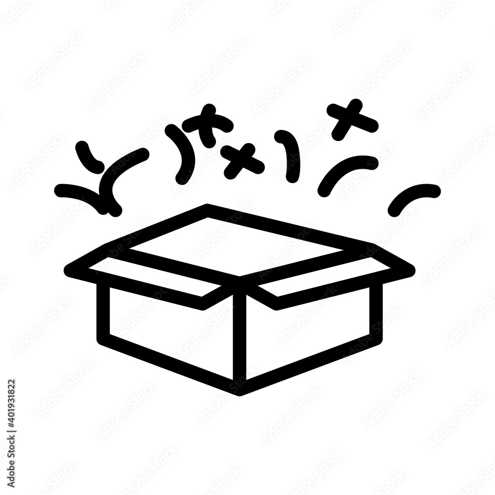 Poster open gift box line icon. surprise icon. simple design editable. design template vector