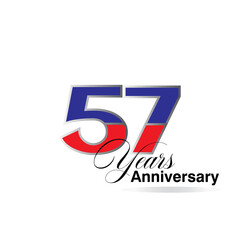 57 Year Anniversary celebration Vector Template Design Illustration