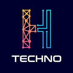 H letter vector logo template. This design use alphabet symbol. Suitable for technology.