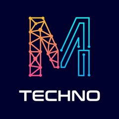 M letter vector logo template. This design use alphabet symbol. Suitable for technology.