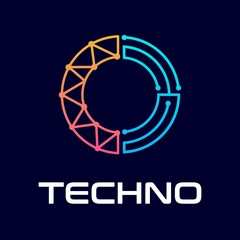 O letter vector logo template. This design use alphabet symbol. Suitable for technology.