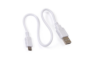 Cable USB-A to Micro USB-B on white background