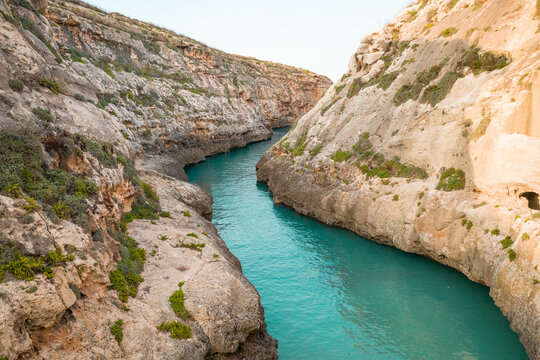 Aerial View of Wied il Ghasri, Gozo