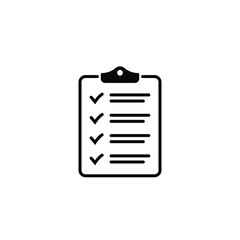 Clipboard with checklist icon, symbol for web site and app design. Vector illstration.
