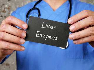 Medical concept about Liver Blood Tests Liver Enzymes with inscription on the piece of paper.