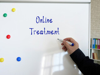 Business concept about Online Treatment with phrase on the piece of paper.