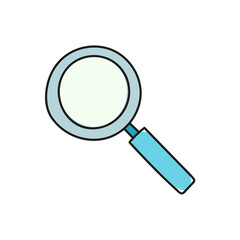 Vector magnifying glass icon in cartoon style. Search symbol.