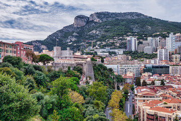 view of the city of Monaco and Grimaldi palace