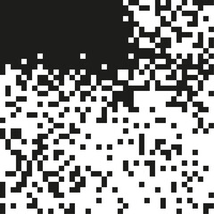 Black and white pixelation. Vector background with pixel grid. Pixel mosaic illustration.