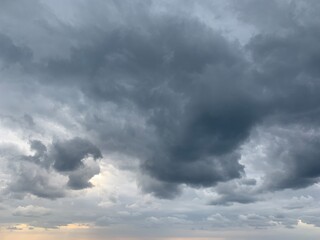 Dark clouds at the sky, stormy sky background