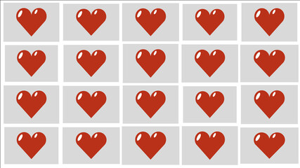 Seamless red hearts symbol pattern design illustration.