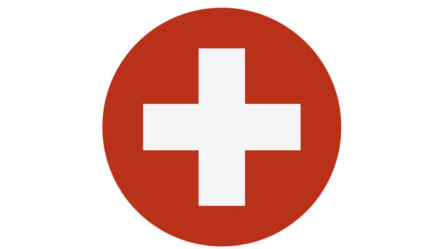 Cross red hospital medical sign illustration.