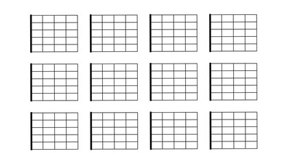 Set of chord chart. Chord diagram. Vector illustration. Tab empty. Tabulation. - obrazy, fototapety, plakaty