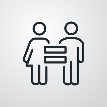 Igualdad de g&eacute;nero. Logotipo hombre y mujer con s&iacute;mbolo igual con lineas en fondo gris