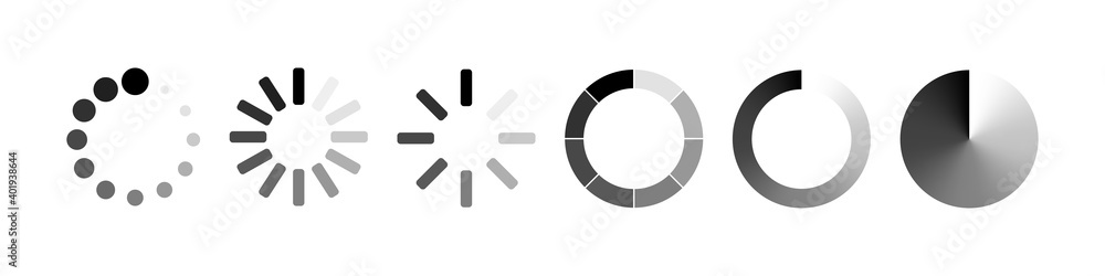 Aufkleber loading. vector load icons, isolated. set of loading icons. vector illustration