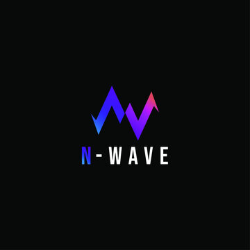 Letter N with Wave and Music Logo concept sound wave, Audio Technology, Abstract Shape, 