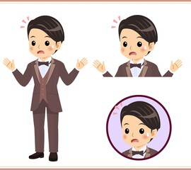 Young man in brown tie