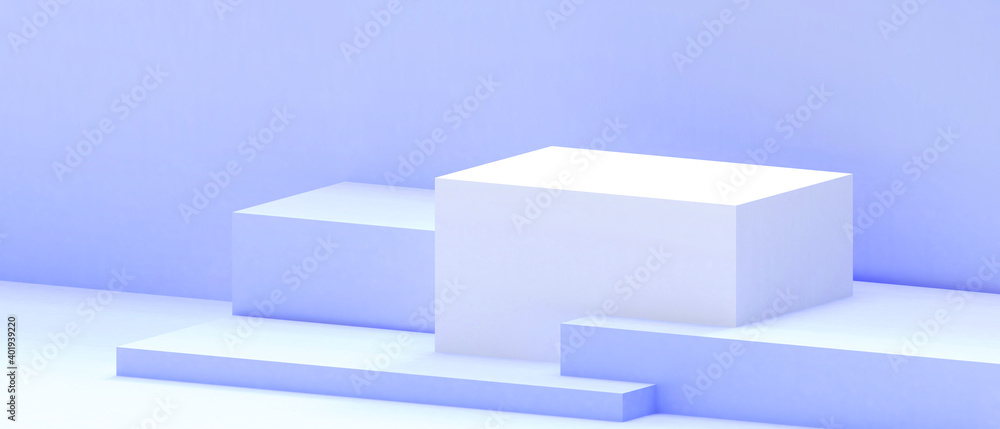 Poster abstract minimal podium geometric shapes cylinder and square box concept on blue background.showcase