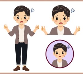 Fototapeta premium Young male student in a cardigan