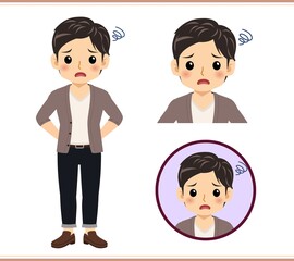 Young male student in a cardigan