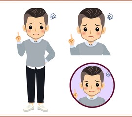 Young man in a gray sweater