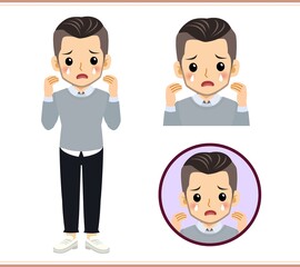 Young man in a gray sweater