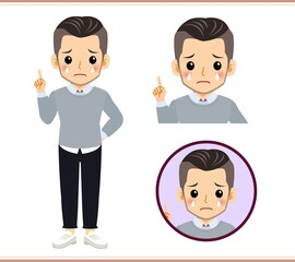 Young man in a gray sweater