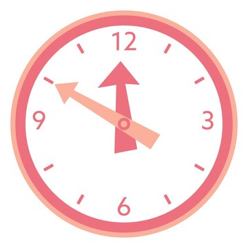 recommend clip art: シンプルなピンク色の時計のイラスト