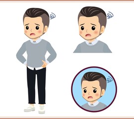 Young man in a gray sweater