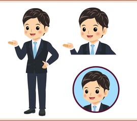 Male new employee with a light blue tie