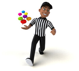 Fun 3D Illustration of an american Referee