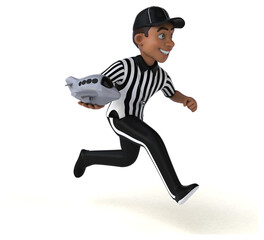 Fun 3D Illustration of an american Referee