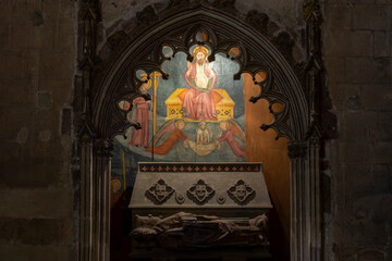 sepulcro medieval de Ramón Torrella, primer obispo de Mallorca tras la conquista de Jaime I,...