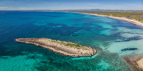Gavina Island, - Illa Gavina -, Es Trenc, Campos, Mallorca, Balearic Islands, Spain
