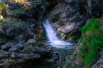 Fototapeta na wymiar Kuhflucht Wasserfall in der Nähe von Garmisch Partenkirchen in Bayern Deutschland