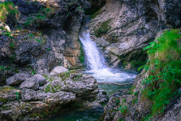 Fototapeta na wymiar Kuhflucht Wasserfall in der Nähe von Garmisch Partenkirchen in Bayern Deutschland