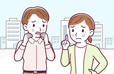 Young and healthy men and women at city