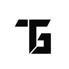 tg gt minimal logo icon design vector