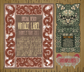 vector vintage items: cover Art Nouveau