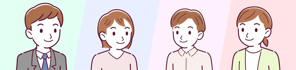 4 young men and women