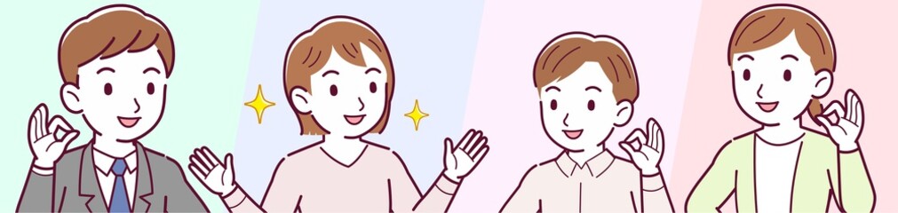 4 young men and women